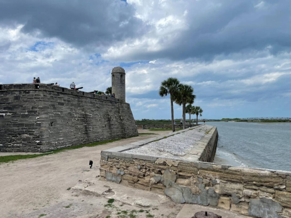 View of the coast from the fortress of Castillo de San Marcos