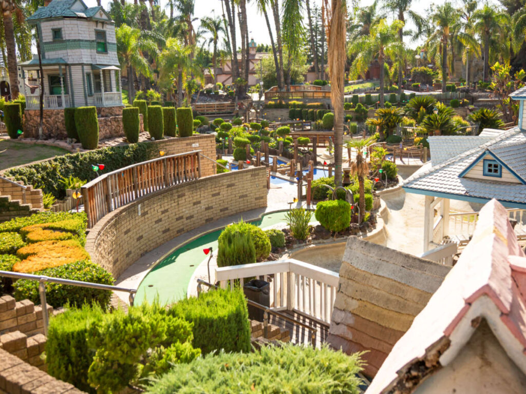 View of the miniature golf course in Castle Park