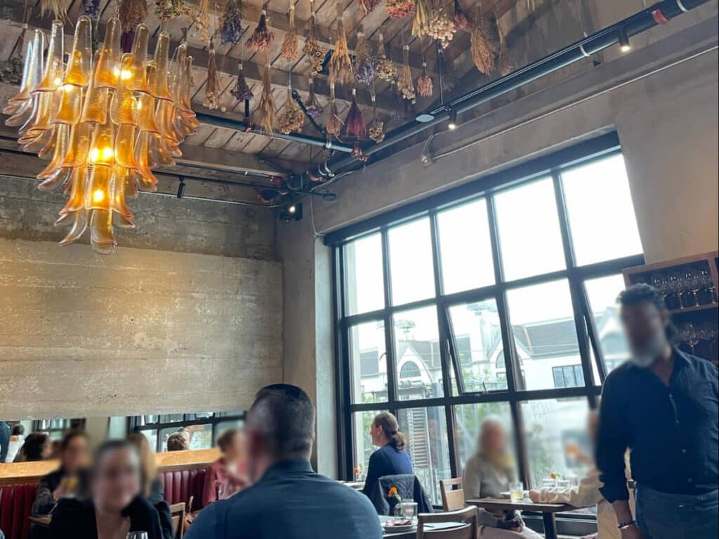 View of people enjoying their food inside Che Fico