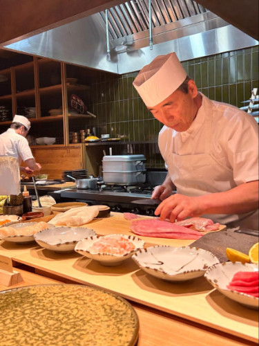 Chef Toshi of Kizaki preparing a Japanese dish