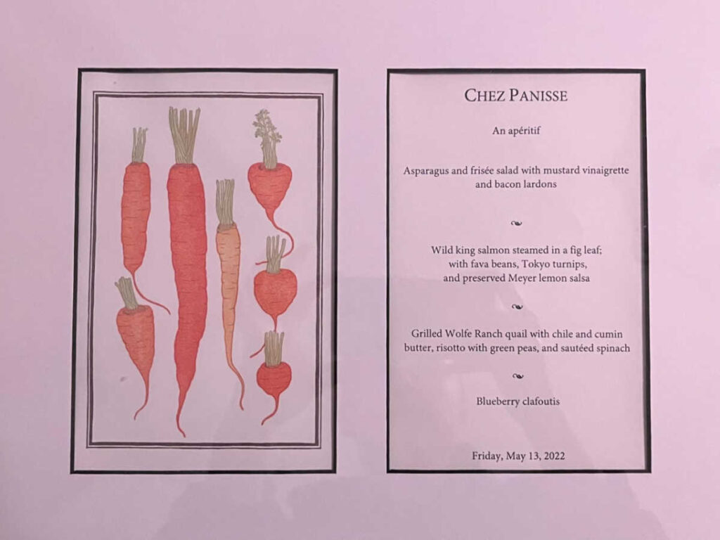 Closeup look of the menu from Chez Panisse