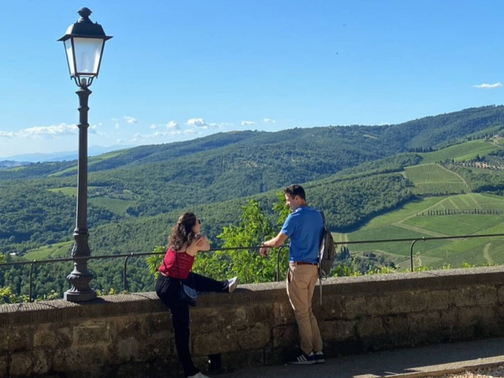 People admiring the scenic view of Chianti