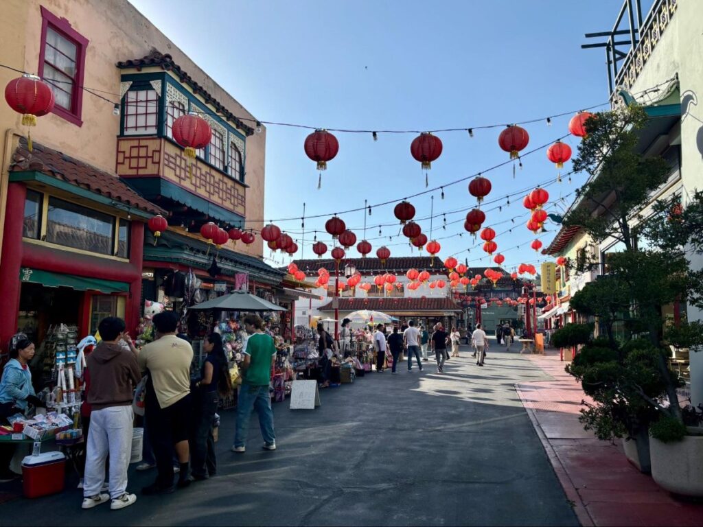 View of the walkways in in LA Chinatown
