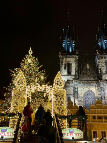 Christmas decorations in Old Town Square
