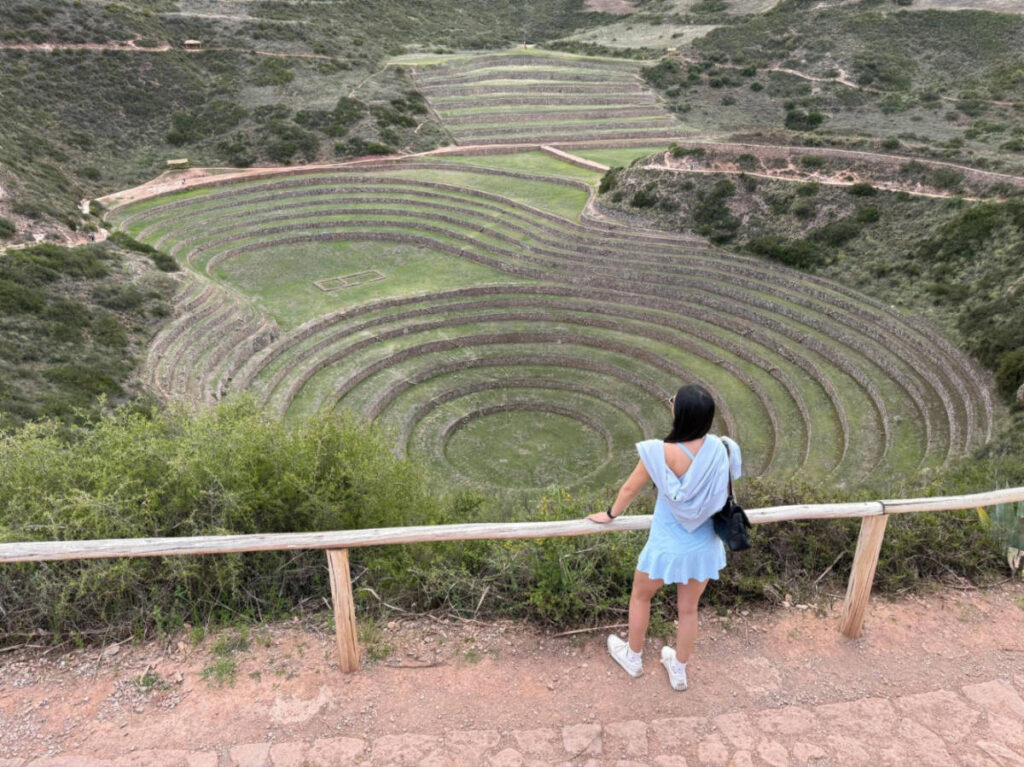 Travel Lemming writer Clara Kessler, admiring the overlooking view of the ruins at the Moray Archaeological Site