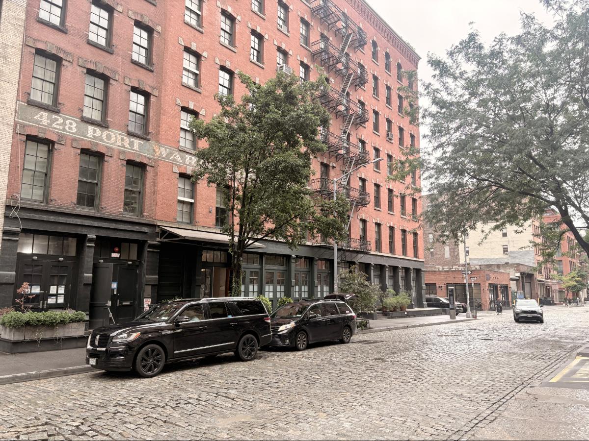 View of the Cobblestone streets in Tribeca