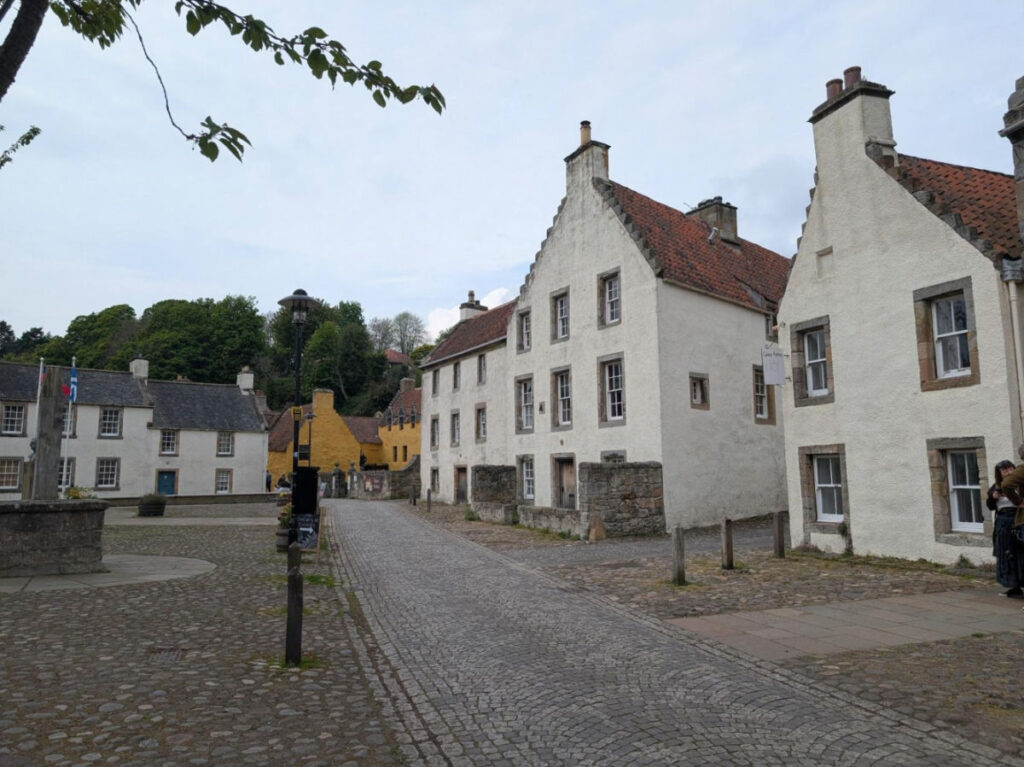 View of the cobblestone streets of Culross
