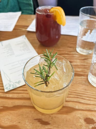 Glasses of cocktails served in Pineridge Hollow