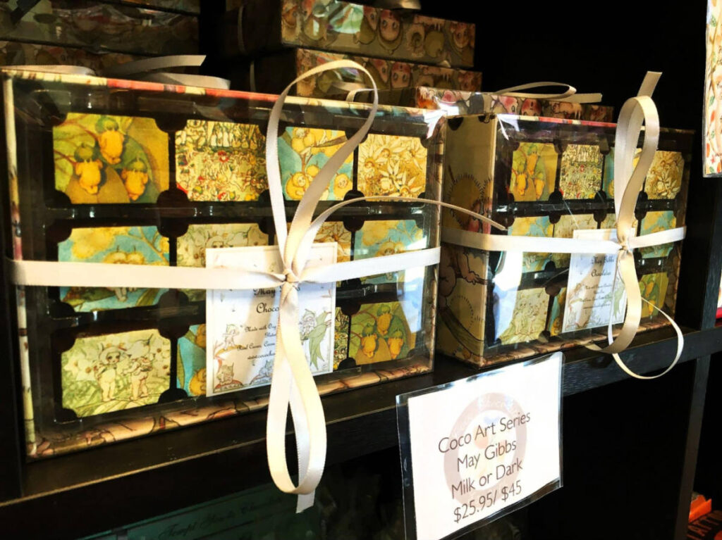 View of the boxes of chocolate from the Coco Chocolate