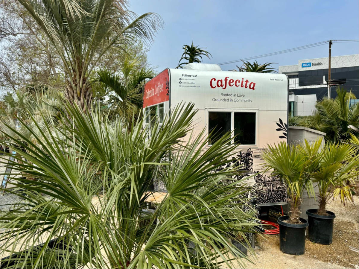 A coffee shop surrounded by greenery in Marina del Rey