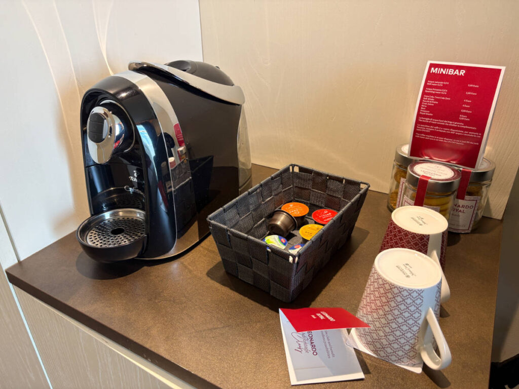 A coffee station on a room in Leonardo Royal Hotel