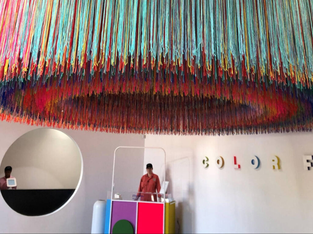 View from the inside of the Color Factory Houston