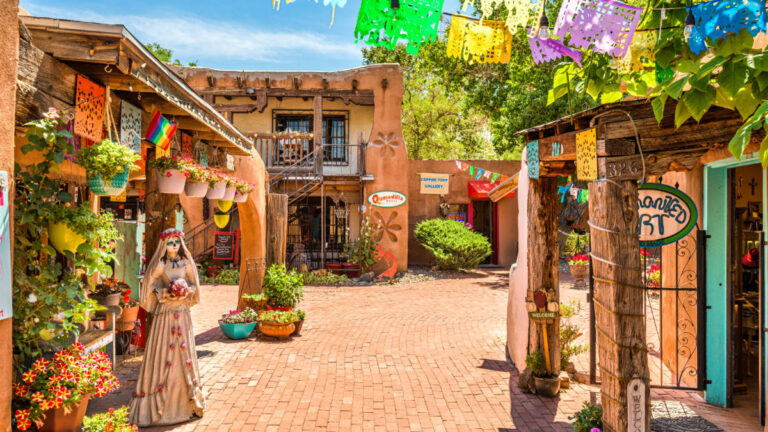 View of houses at the Old Town Albuquerque