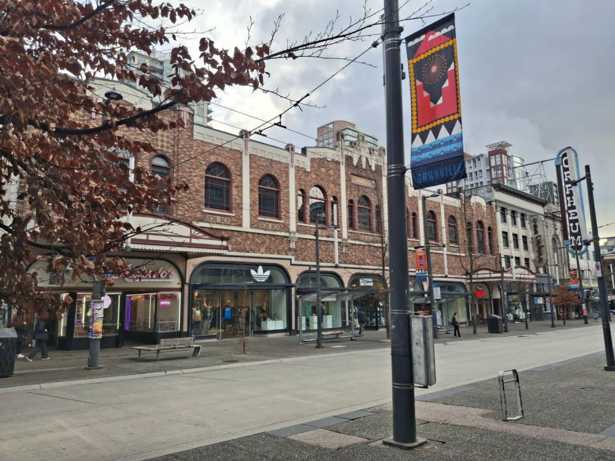 View of the Commodore Ballroom and historic Orpheum along Granville Street