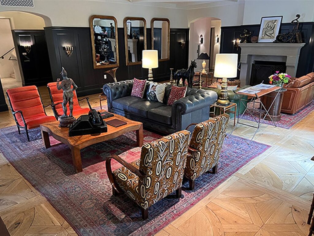 View of the cozy lobby inside Commodore Perry Estate