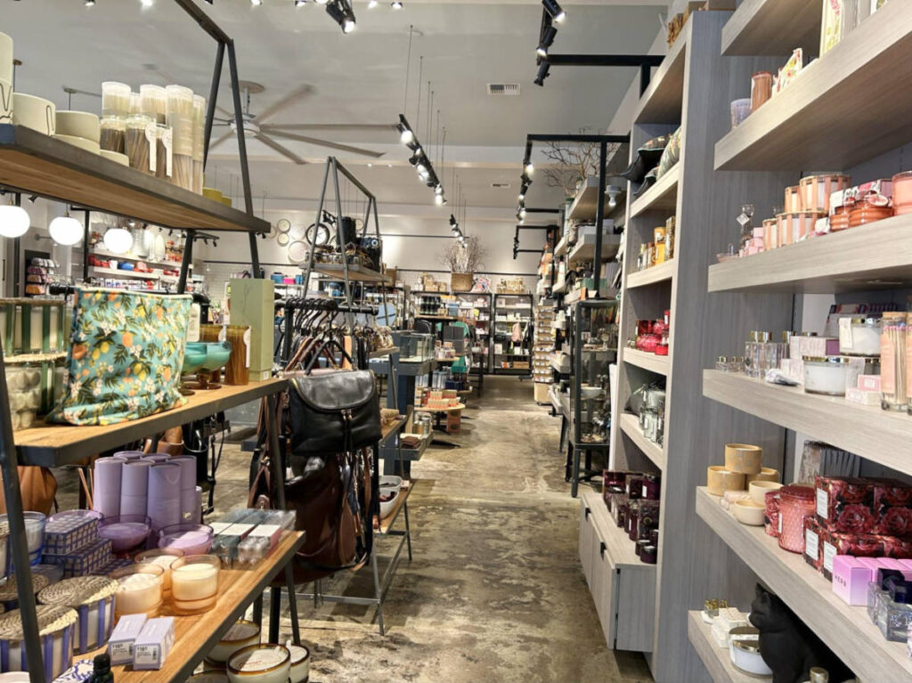 View of the cute displays inside the Compass Rose shop