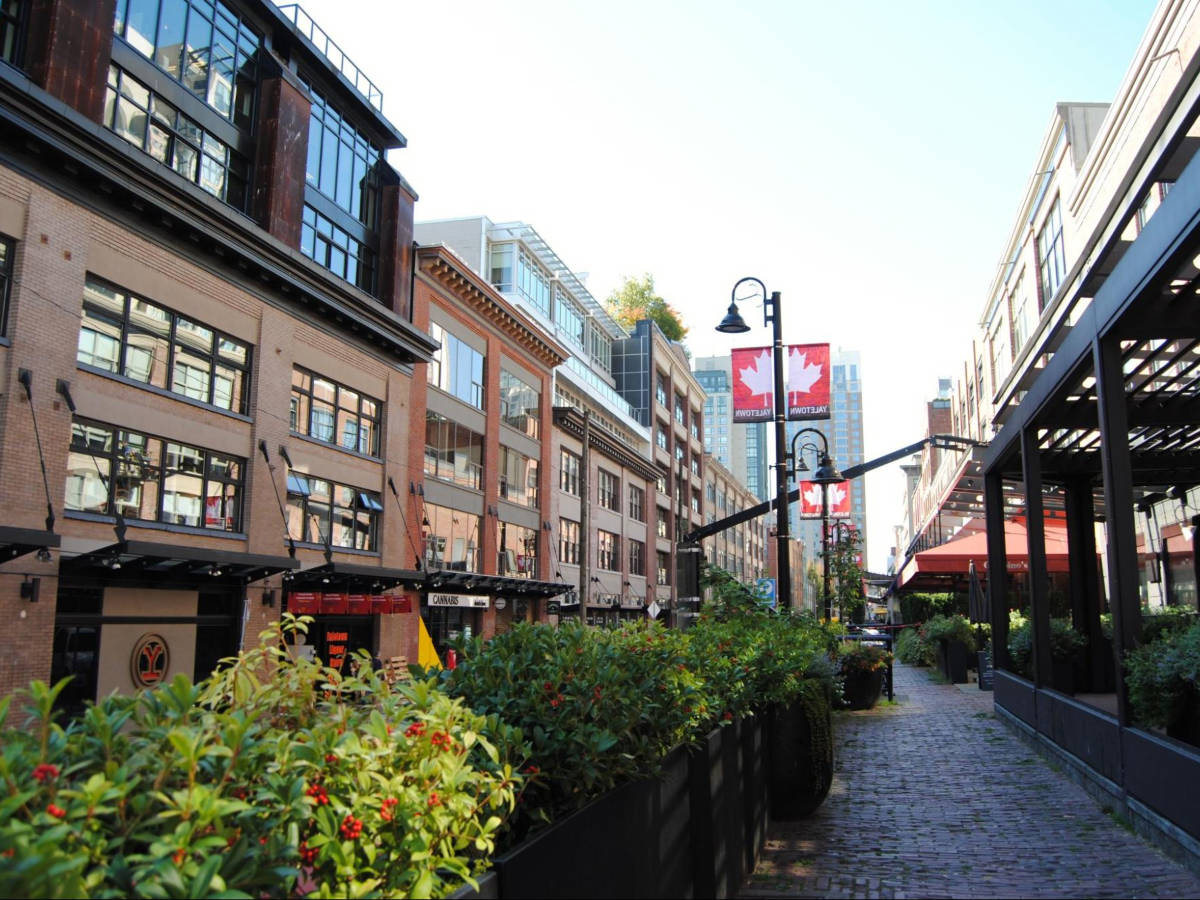 View of the converted warehouses in Yaletown