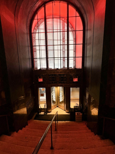 View of the doors at the Conwell Coffee Hall