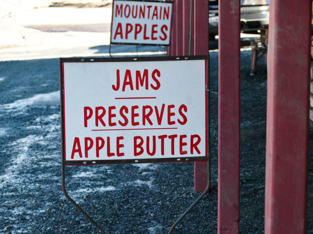 View of the apple products signages from the stores