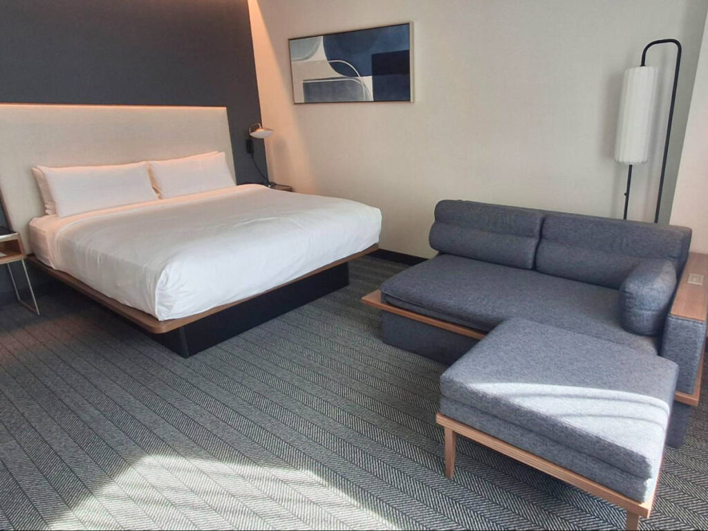 The spacious room at the Courtyard by Marriott Calgary Downtown