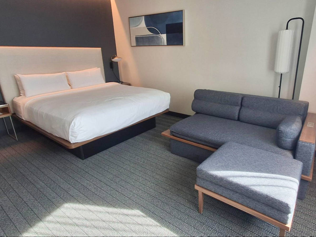 The spacious room at the Courtyard by Marriott Calgary Downtown