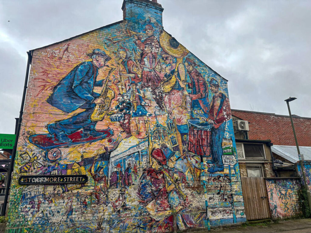 View of the mural in the Cowley Road Street Art