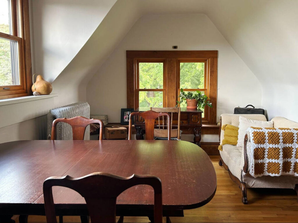 View of the cozy common area at the top floor