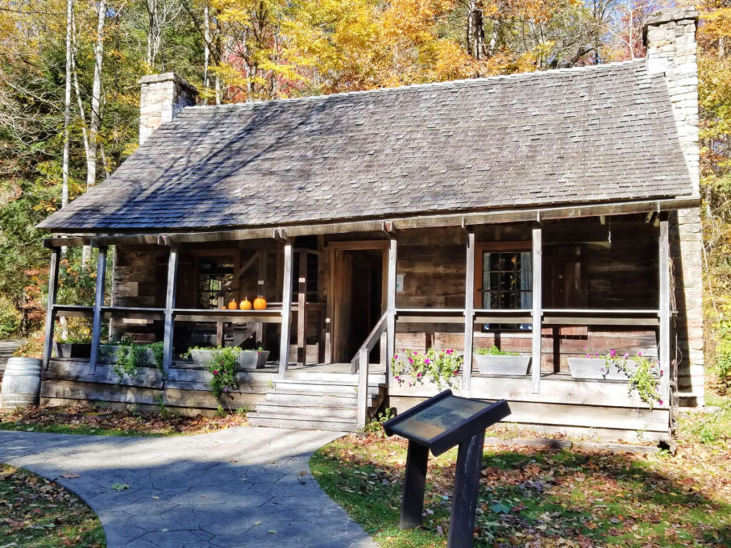 An old house from its outside at the Cradle of Forestry in America