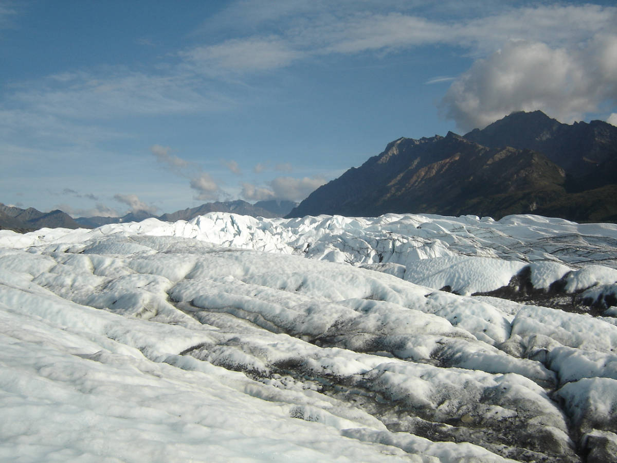 View of the craggy ice field on the Matanuska Glacier