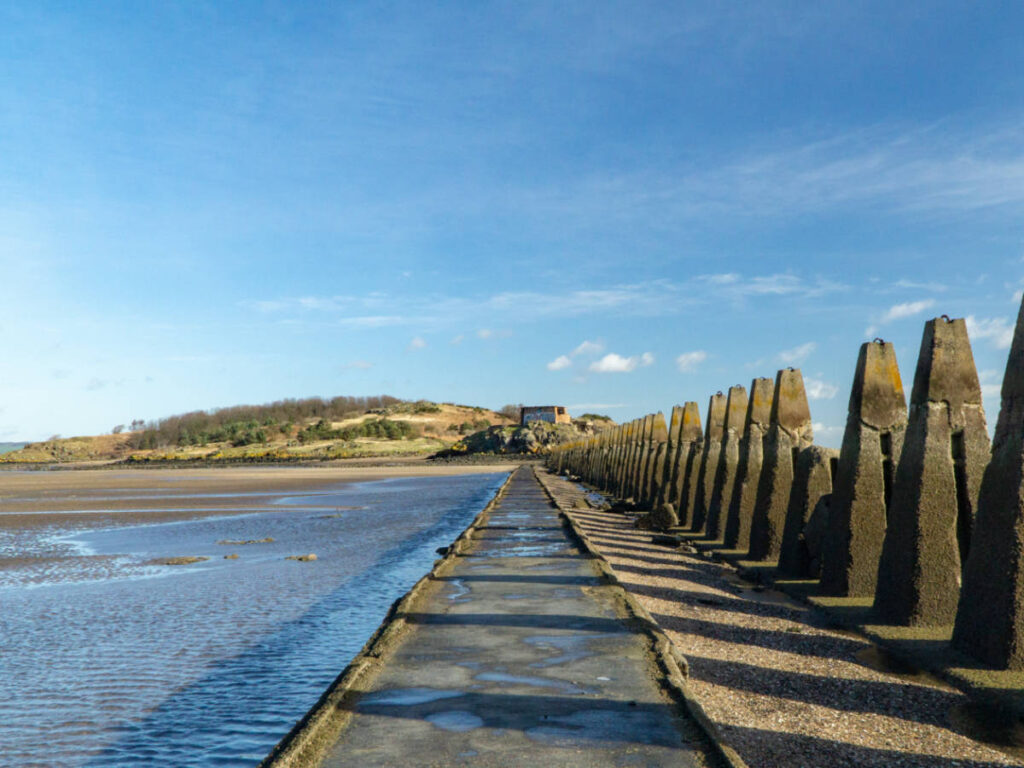 View of the Cramond Island from the causeway