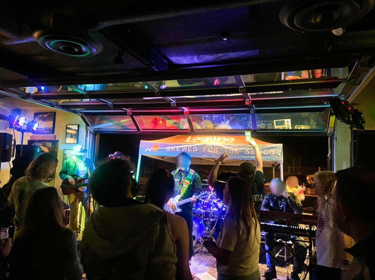 The crowd enjoying the live performance at the Laguna Beer Company
