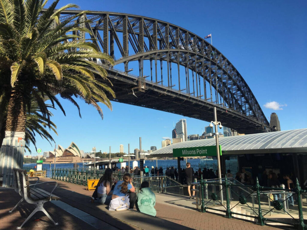People lining up at the Sydney Harbour
