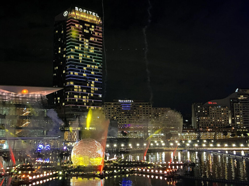 View of the Darling Harbour at night