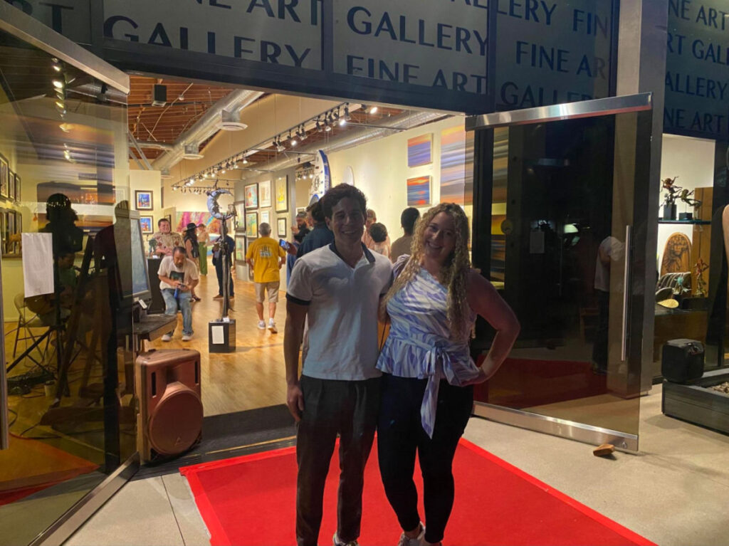 Author Jess with her date at a fine art gallery in Solana Beach