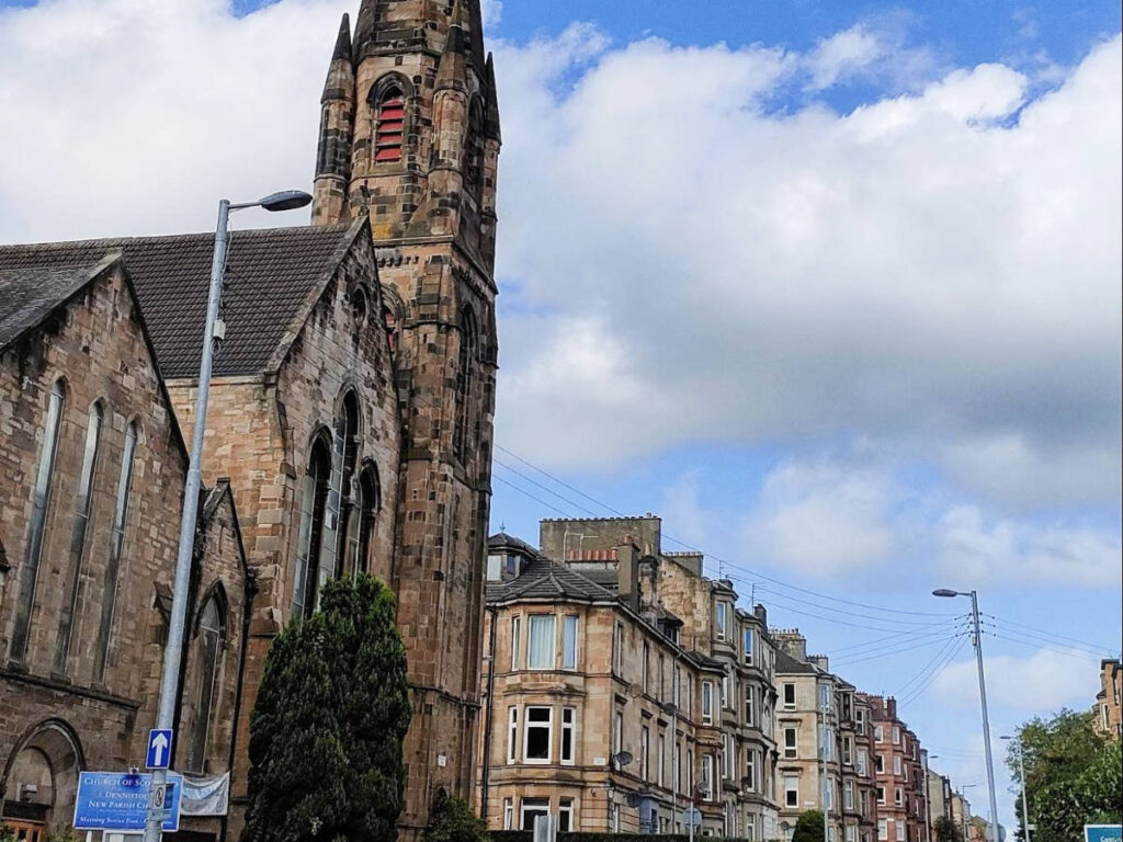 The Dennistoun New Parish Church from the outside