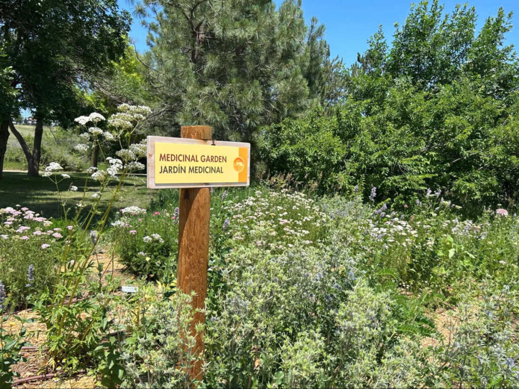 The Medical Garden signage at the Denver Botanic Gardens Chatfield Farms