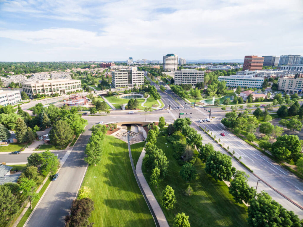 Aerial view of the Denver Tech Center