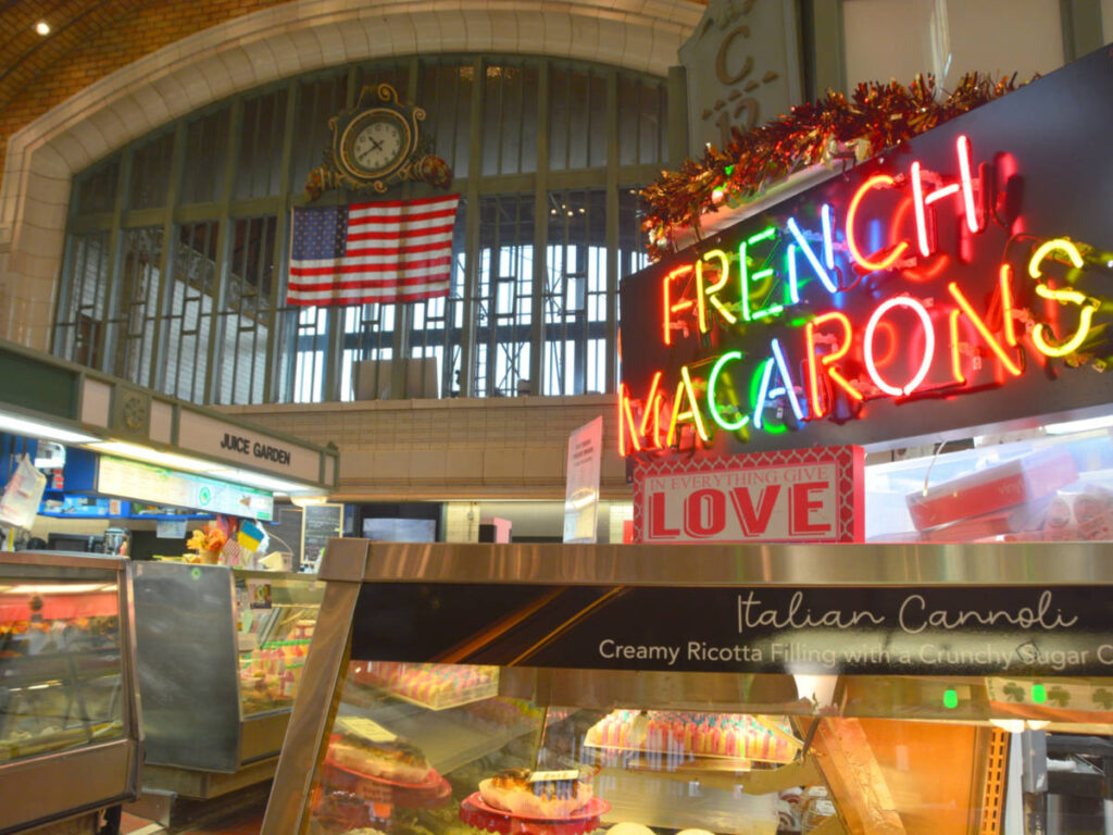 View of the stores inside the West Side Market