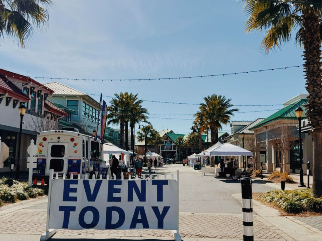 Event today sign at the Destin Commons Market