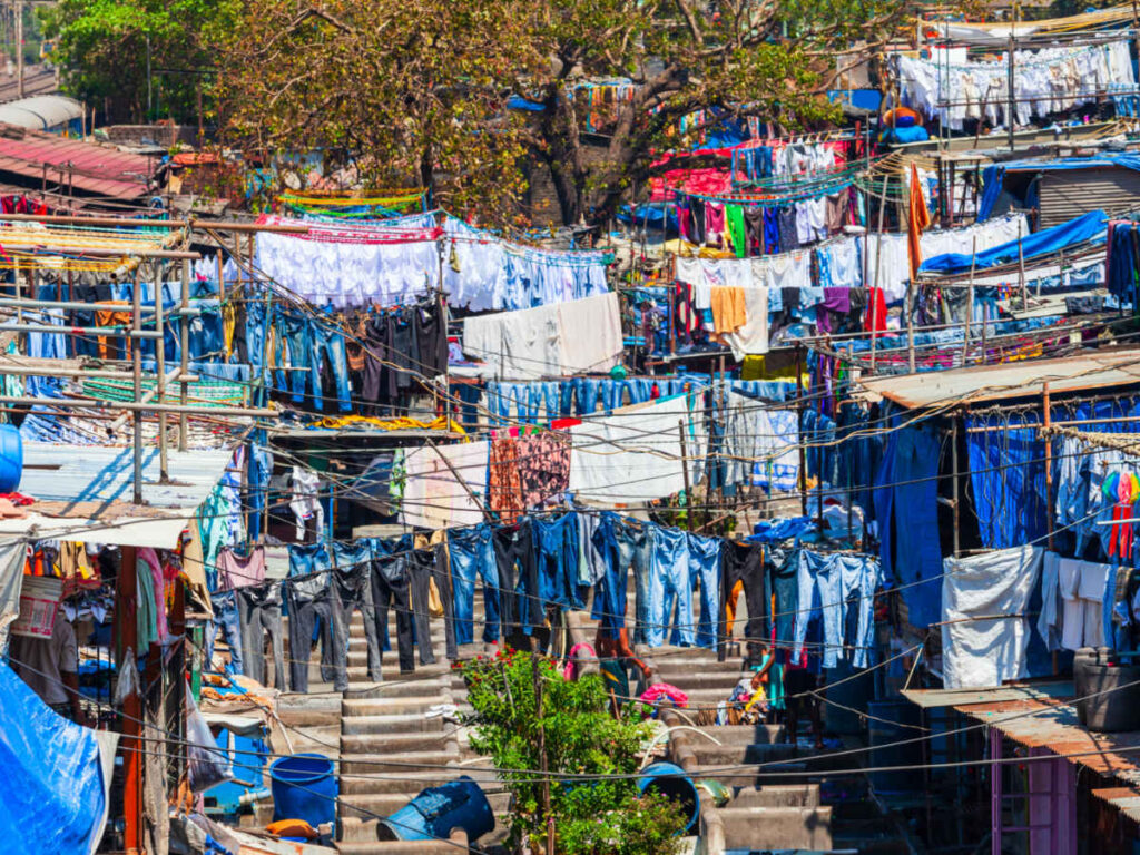 View of the open-air laundromat of Dhobi Ghat