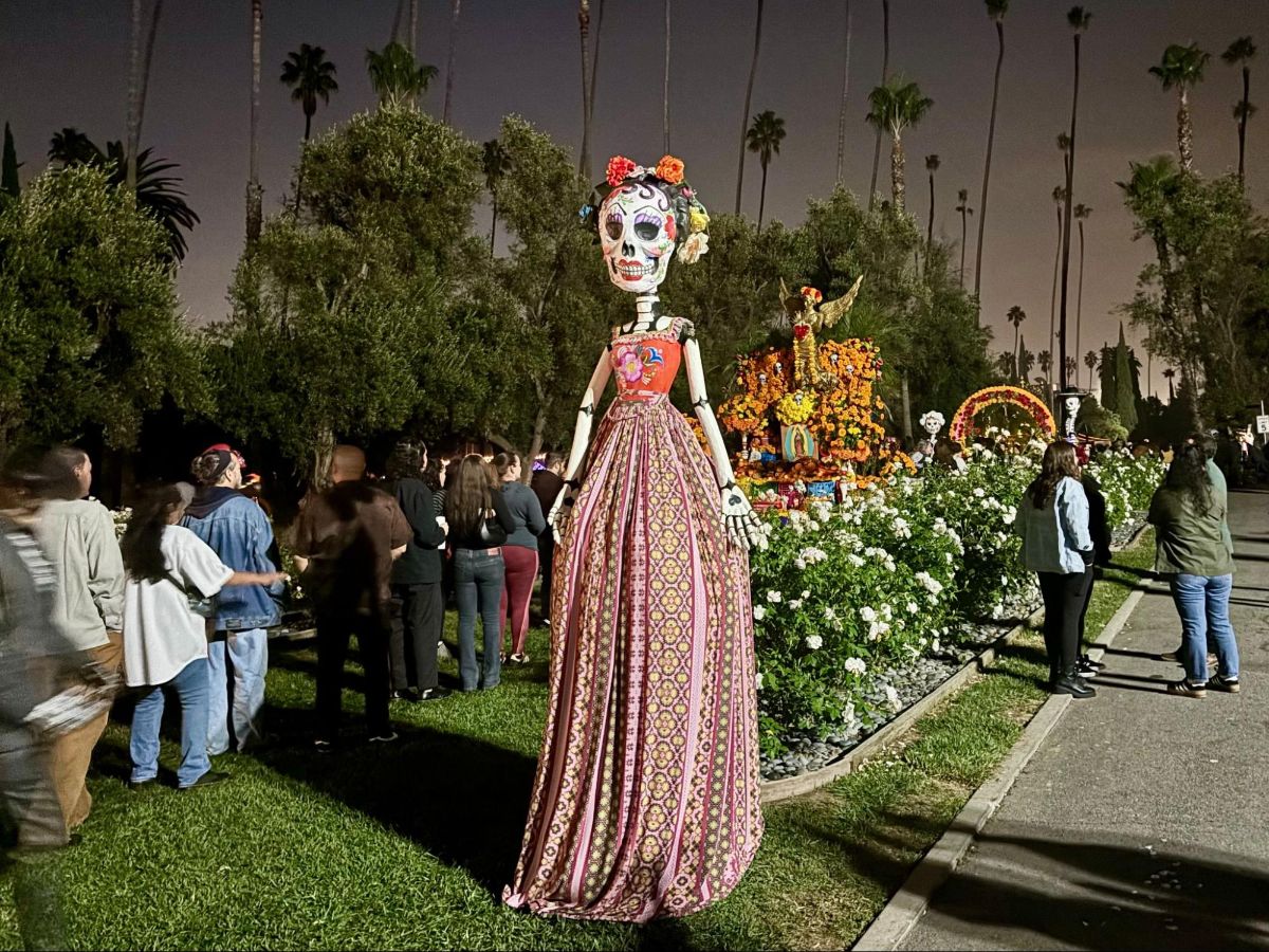 A Día de los Muertos statue at Hollywood Forever Cemetery