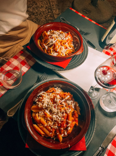 A plate of pasta at Trattoria Fluviale Vecio Mulin