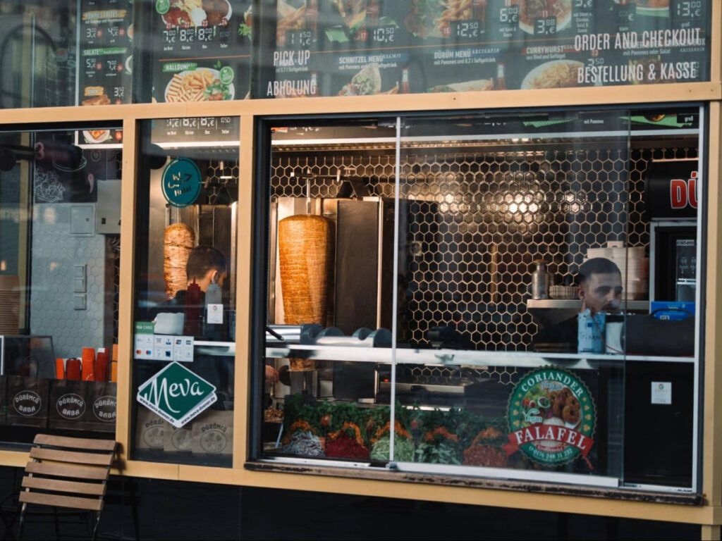 View of the fresh döner at Döner Kebab