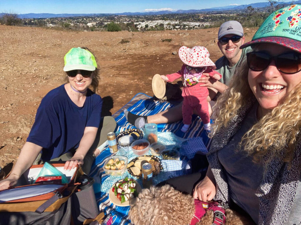 Travel Lemming author Jess Levy, at the picnic date with her brother's family at the Double Peak