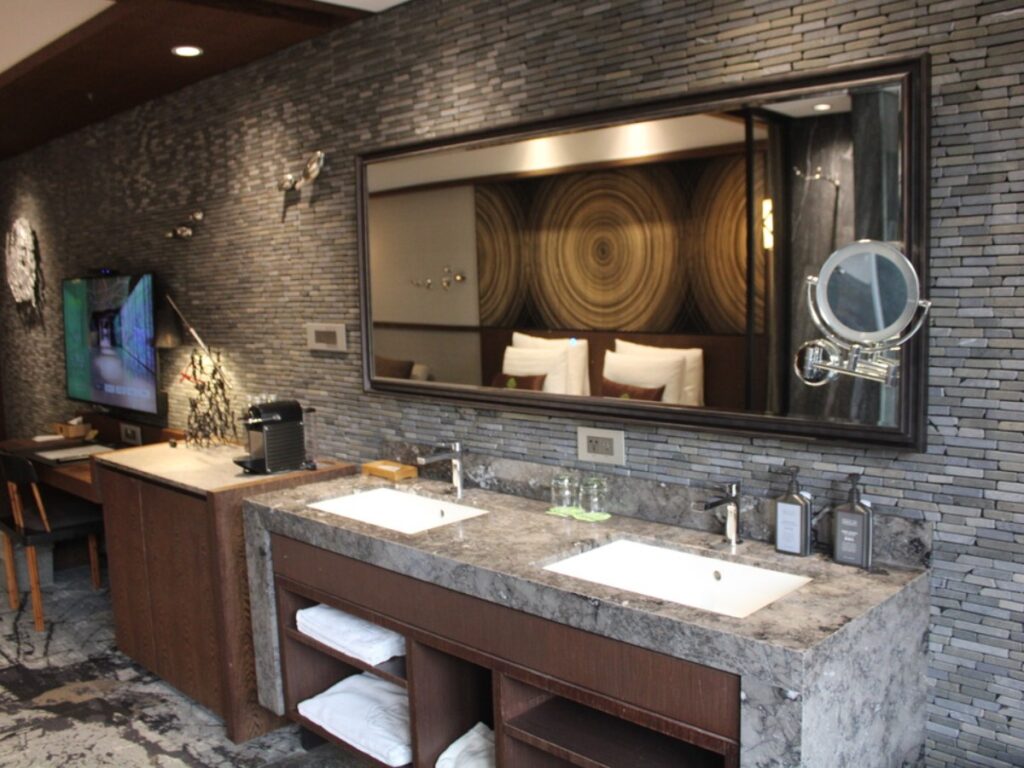 View of the Double sink area at the Deluxe Double Room