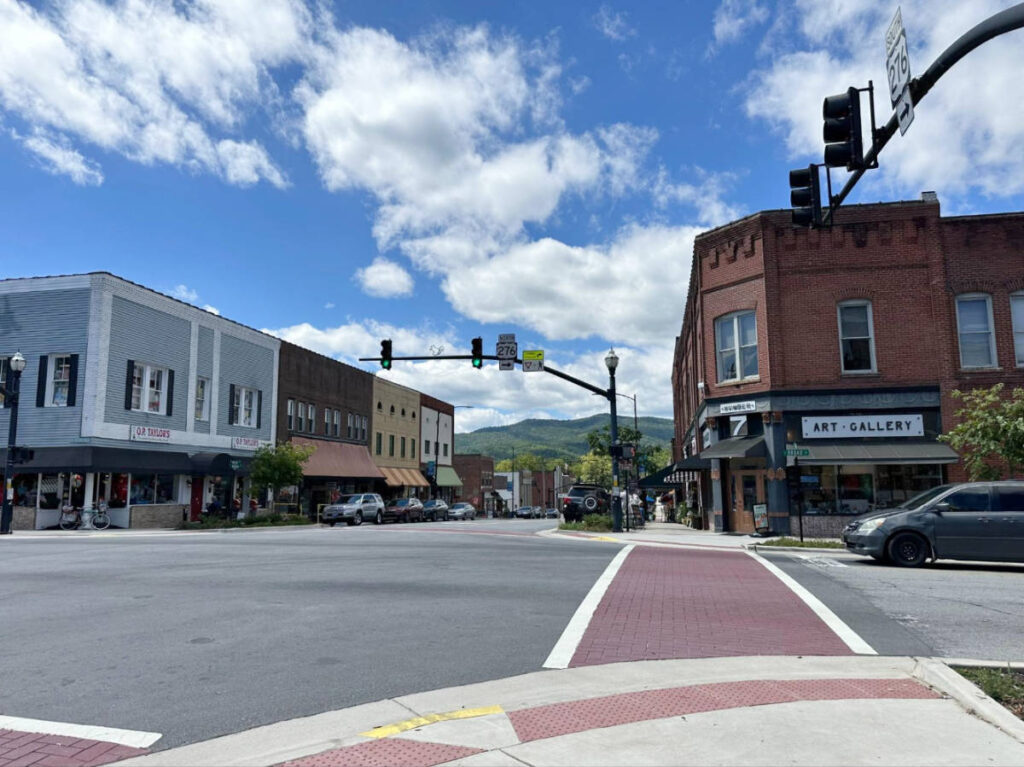 View from a street in Downtown Brevard