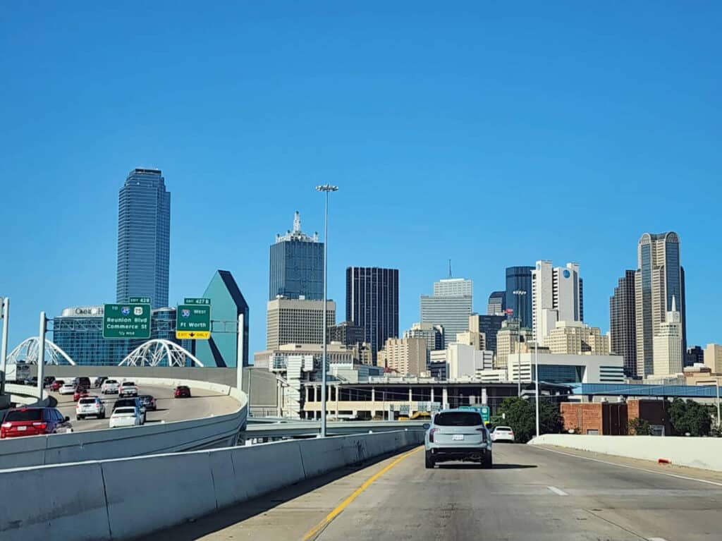 View while driving in Downtown Dallas