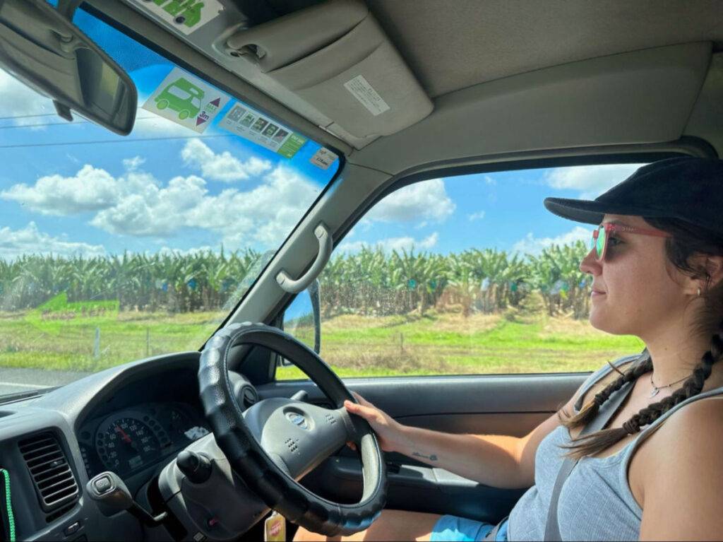 Author's partner driving