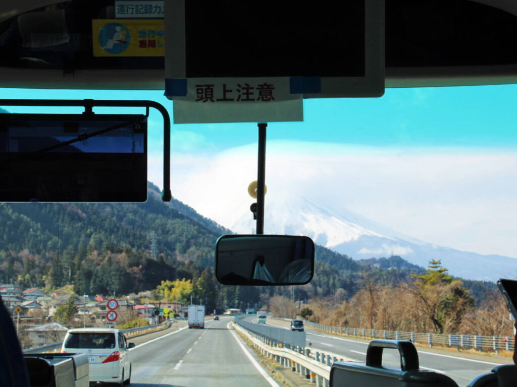 View during a ride going to the Mount Fuji region