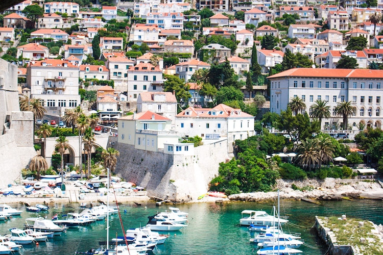 Aerial view of the cliffside town of Dubrovnik